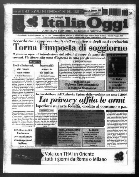 Italia oggi : quotidiano di economia finanza e politica